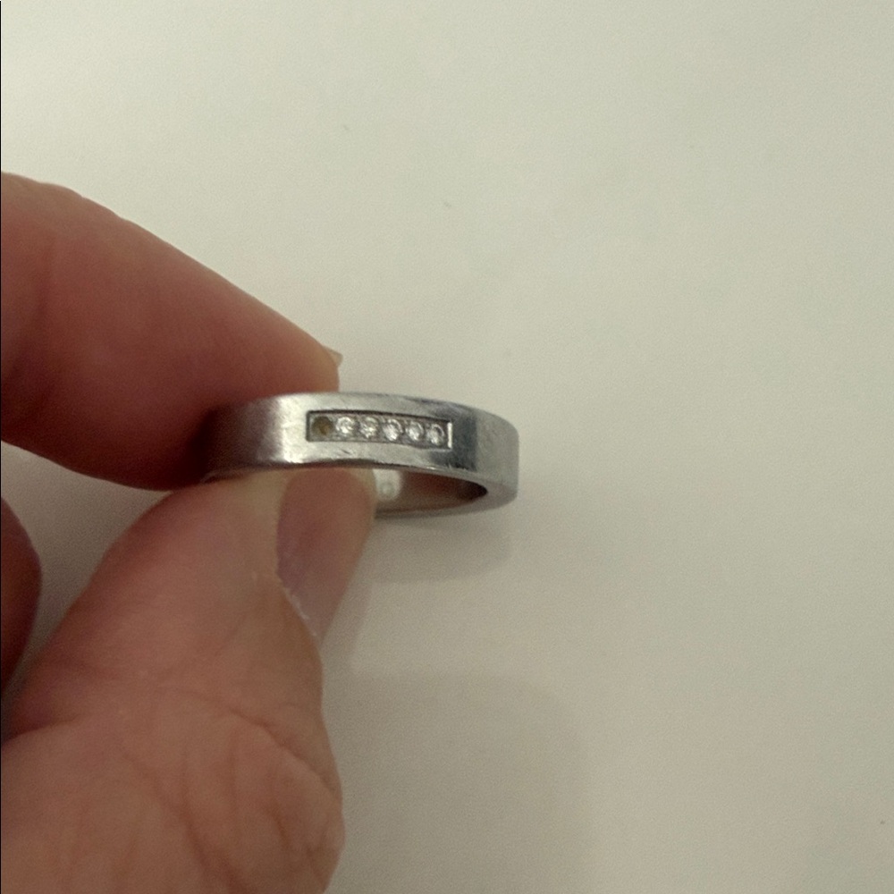 Men's TeNo stainless steel Ring with Inset Crystals